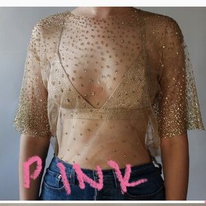 Never Worn Lirika Matoshi Cascading Shimmer Top in Pink; One Size ✨💕💗